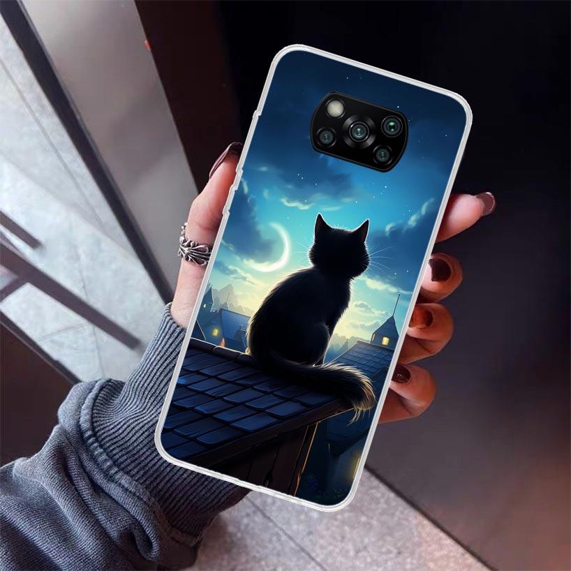 

Anime Cat Rain Animal Phone Case For Xiaomi Poco X5 X6 X7 Pro F7 Ultra M7 Redmi 15C 15 13C 13 12C 12 10 10C 10A 9 9C 9T 9A Cover Xiaomi Poco F7 Pro