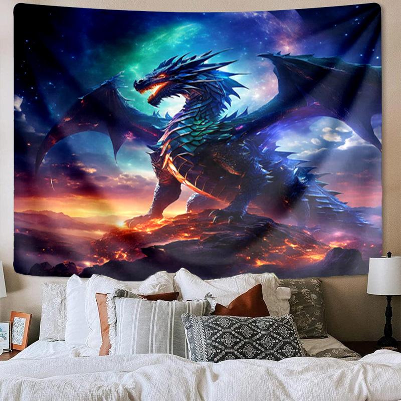 Fiery Dragon Artwork Tapestry Room Decoration Wall Hanging for Living Room Bedroom, dormitory, Birthday and Christmas gifts
