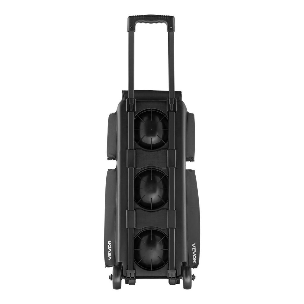 3 Ball Bowling Bag with Wheels Double Roller Bowling Bag Shoe Compartment