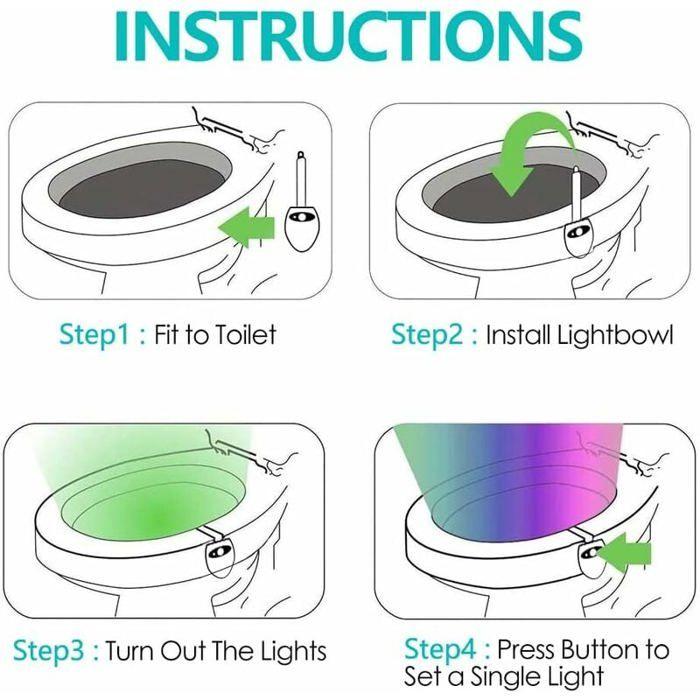 Lampe de Toilette Veilleuse - AMRINUGL - Rechargeable - 8 Couleurs - LED - Intérieur