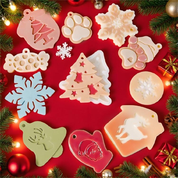 Quick Releases Silicone Holiday Mould Craft Set for Family Fun Christmas Decoration Projects