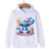 2025 New Stitch Children's Hoodie Cartoon Print Boys and Girls Adorable Multi Functional Fashion Autumn/Winter Christmas Top