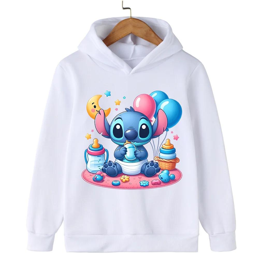 2025 New Stitch Children's Hoodie Cartoon Print Boys and Girls Adorable Multi Functional Fashion Autumn/Winter Christmas Top