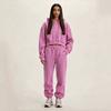 Womens European Style Hooded Sweatshirt Set Fleece Lined Casual Streetwear 2-Piece