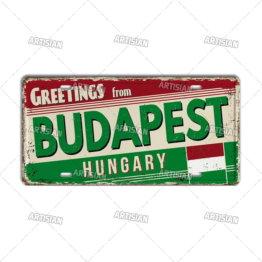 

Artisian Slavic Croatia Estonia Latvia Lithuania Romania Hungary Ukraine Russia License Plate Landmark Metal Sign City Plaque 30x15cm
