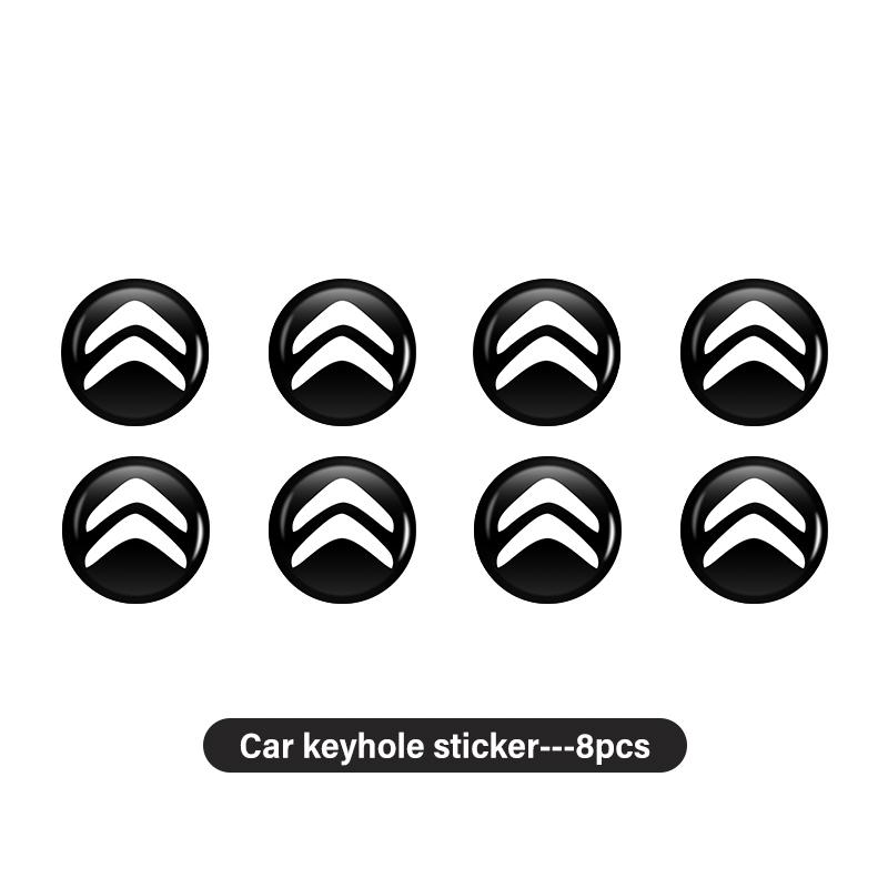 

8pcs Car Handle Door Keyhole Lock Core Protector Cover Sticker For Citroen C5 C1 C2 C6 C4L DS3 DS4 DS5 C-Elysee Grand Berlingo
