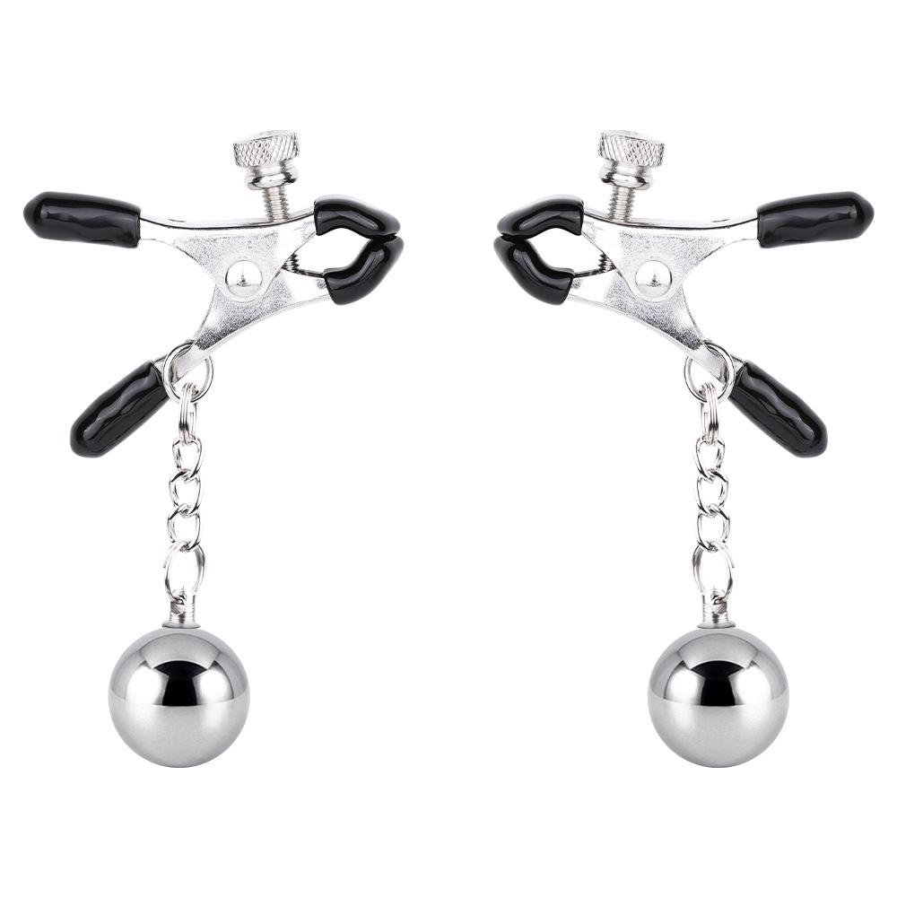 Sex Toy Nipple Clip Metal Gravity Ball Clamp Couples Flirting Alternative BDSM Adult Products 100% Waterproof Black/White