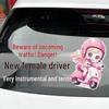 Nervous New Female Driver Creative Car Sticker for Rear Window
