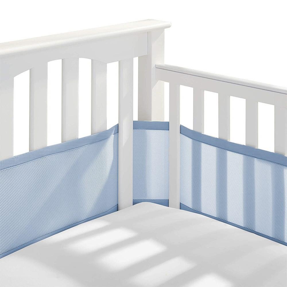 Breathable Mesh Crib Liner for Standard-Size Cribs (1 Panel 340x30 cm + 1 Panel 160x30 cm)