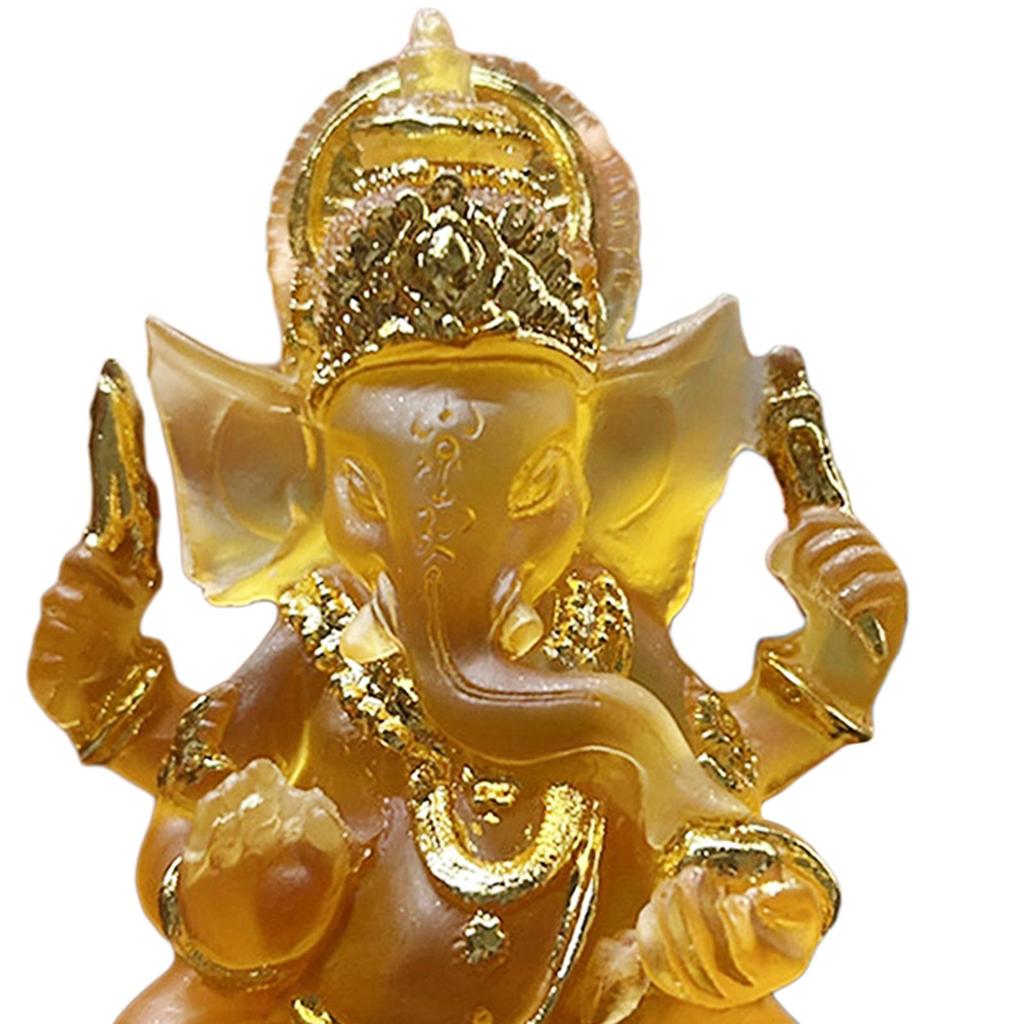 Ganesha Sitting Buddha Statue Sculpture Decorative Stylish Elegant Carving Figurine Tabletop Decoration for Housewarming Gift