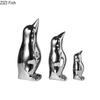 Creative Penguin Gold-plated Ceramic Statue Desk Decoration Penguin Sculpture Abstract Crafts Ornaments Room Aesthetics Decor