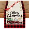 Runner da Tavola Fiocco di Neve Festivo Robusto Lino Decorazione Albero di Natale Copritavola da Pranzo
