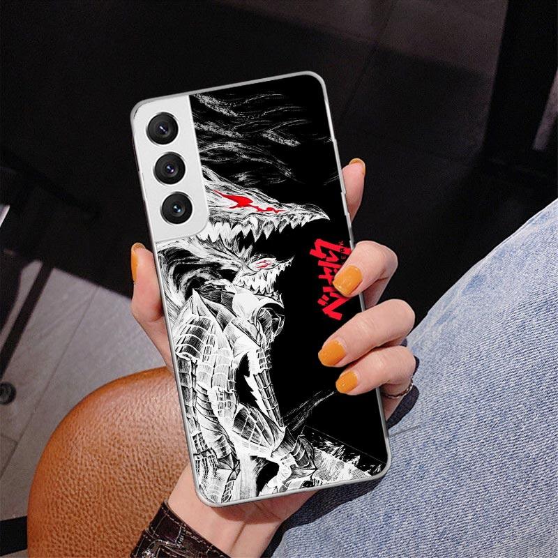 Schwarz Weiß G-Guts B-Berserks Phnoe Hülle für Samsung Galaxy S26 S25 Edge S23 S24 Ultra S22 Plus S21 S20 FE Einzigartige Hülle Weiches Coq