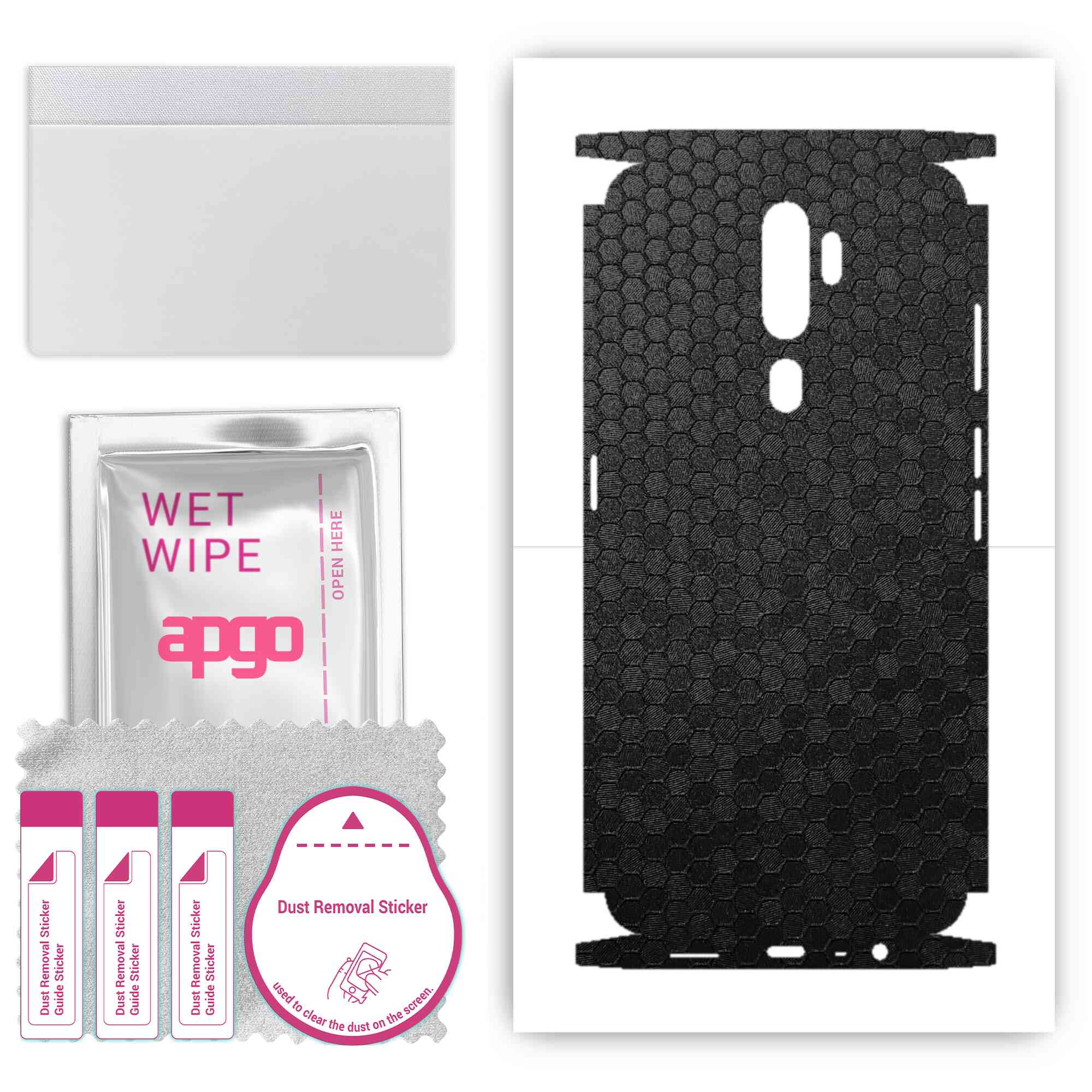 

Apgo Protective Skin Sticker для тильної сторони, сумісної з Oppo A5 (2020), Плівка для обгортки, фольга, вініл – візерунок у чорних сотах