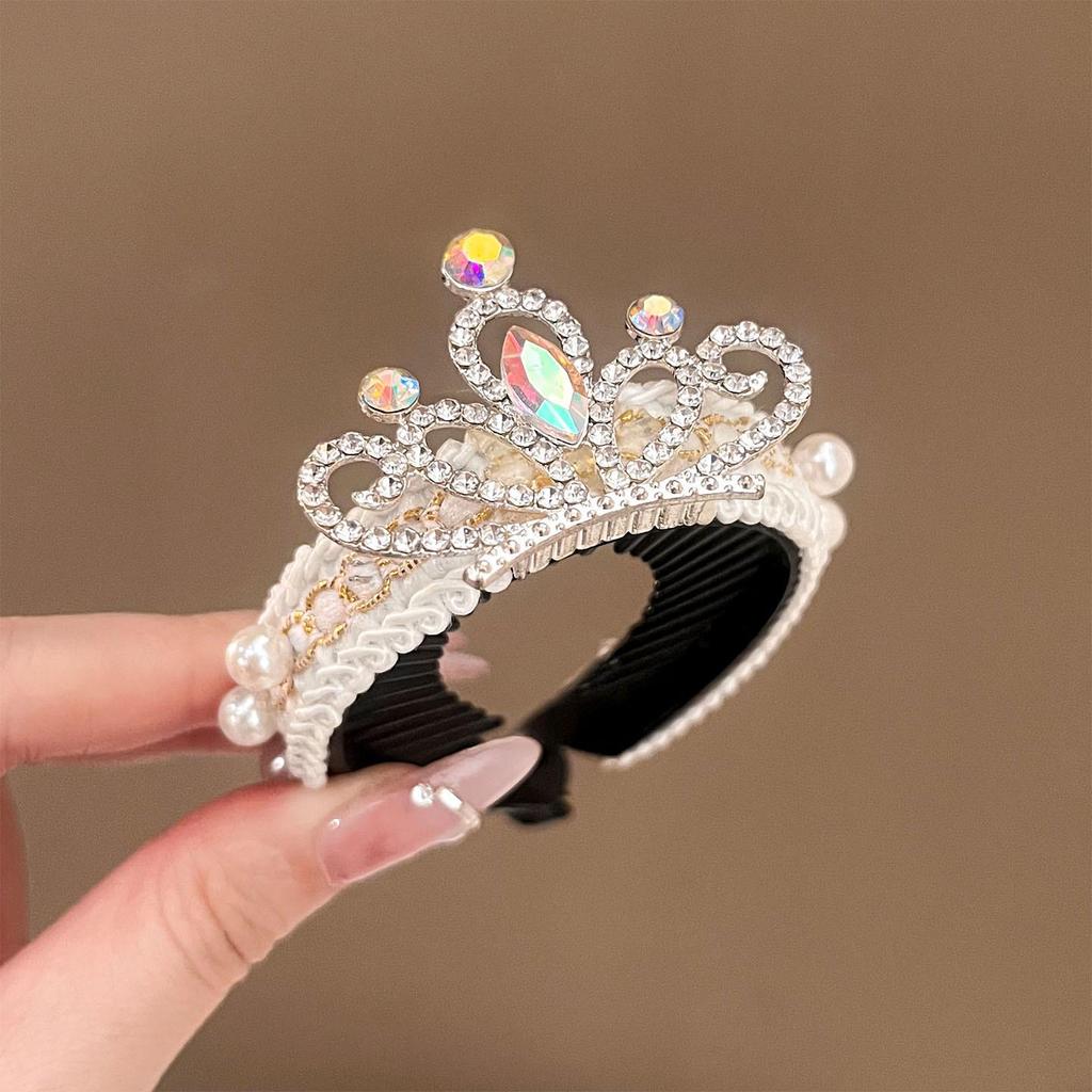 Children's 2026 New Year Red Crown Hair Clip Ponytail Holder for Girls