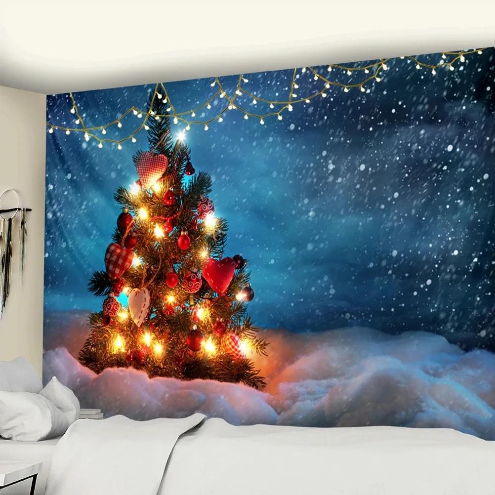 Christmas Tree Snowman Tapestry Bedroom Living Room Home Wall Decoration