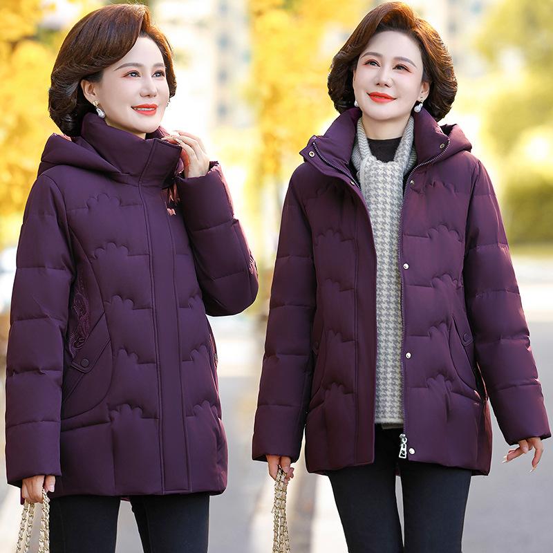 Popular Mother Winter Down Jacket Women's New Middle-aged Women's Clothing Winter Thickened Middle-aged and Elderly Warm Jacket