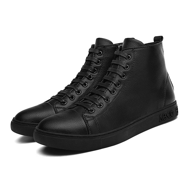 

2025 large size 48 high-top black board shoes men s high-top shoes men s cotton shoes autumn and winter Korean version velvet casual shoes 48