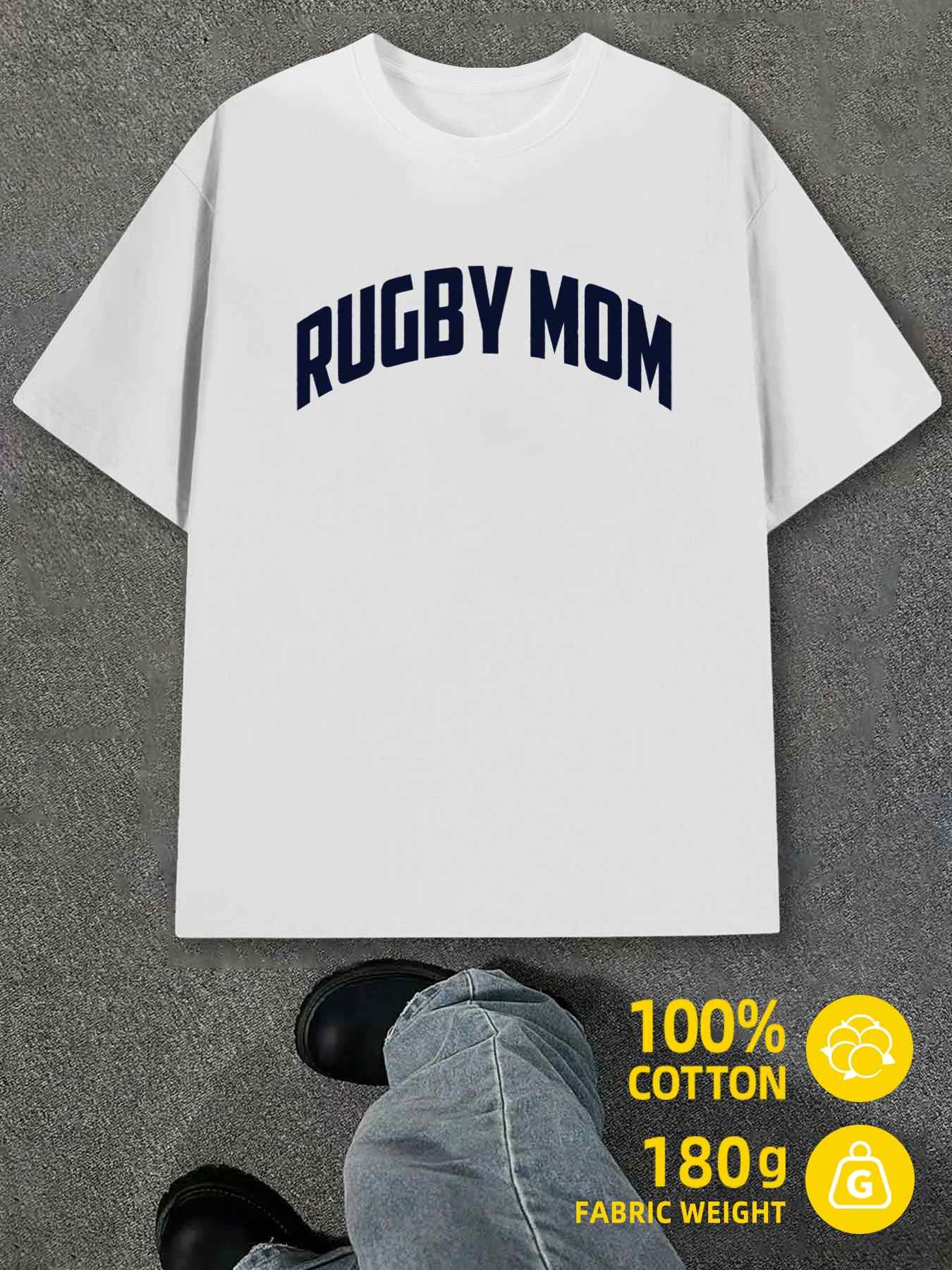 Men s T-Shirt Y2K Rugby Mom White 4XL