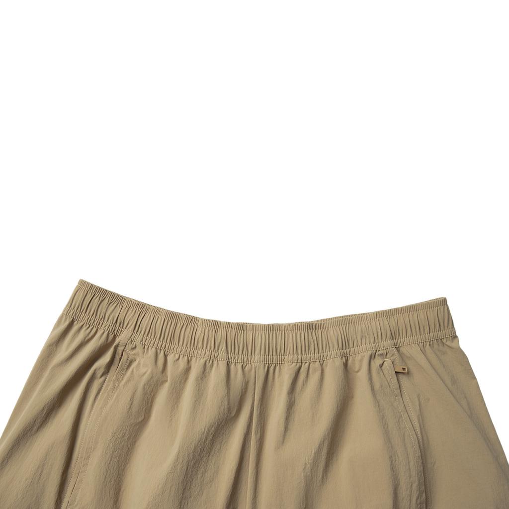 Li Ning Sports Lifestyle Serie Einfarbig Mittelhoch Atmungsaktiv Vielseitig Gerades Bein Cargo Shorts Herrenshorts Kupferbraun AKSV409-5