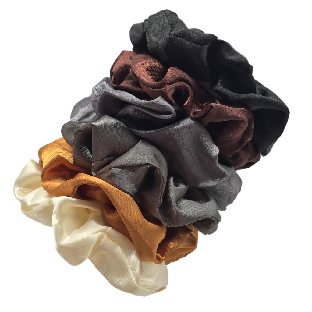 25/10//6 Stück Satin Scrunchies Mädchen Elastisches Haarband Pferdeschwanzhalter Haargummis Mode Damen Accessoires Uni Scrunchy