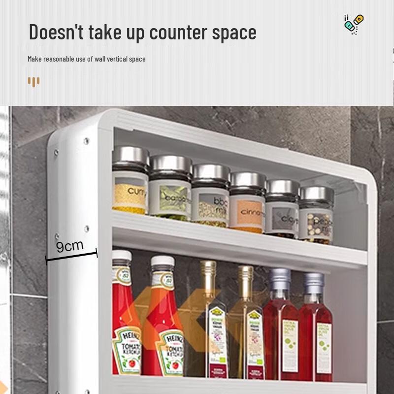 3-Tier Space Aluminum Wall-Mounted Kitchen Storage Rack