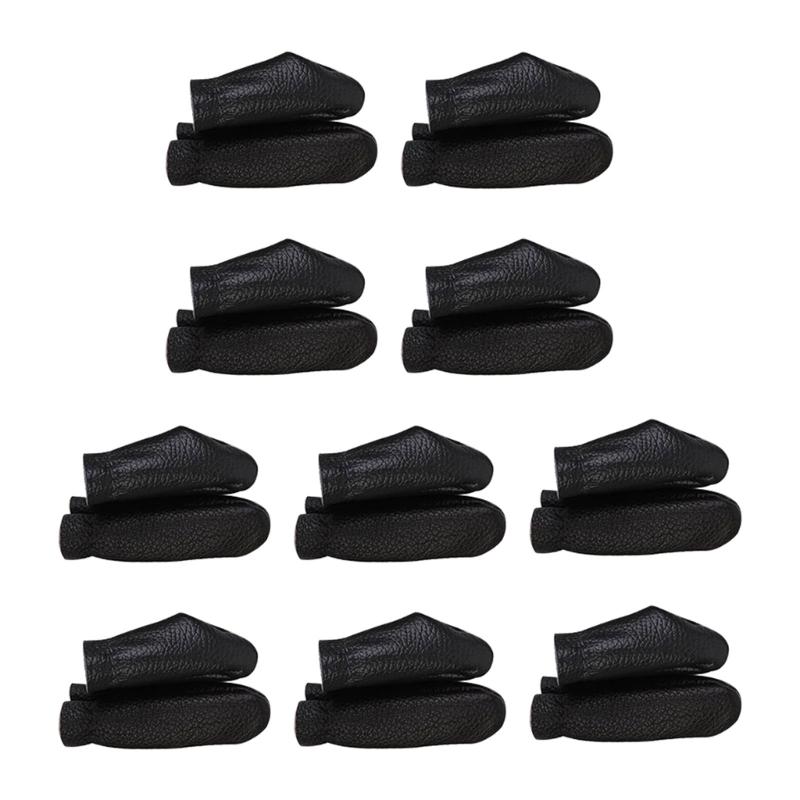 5 Sets/10Sets Leather Finger Protector, Needle Felting Knitting Finger Thimble Finger Cots for Hand Sewing Needlework X3UC