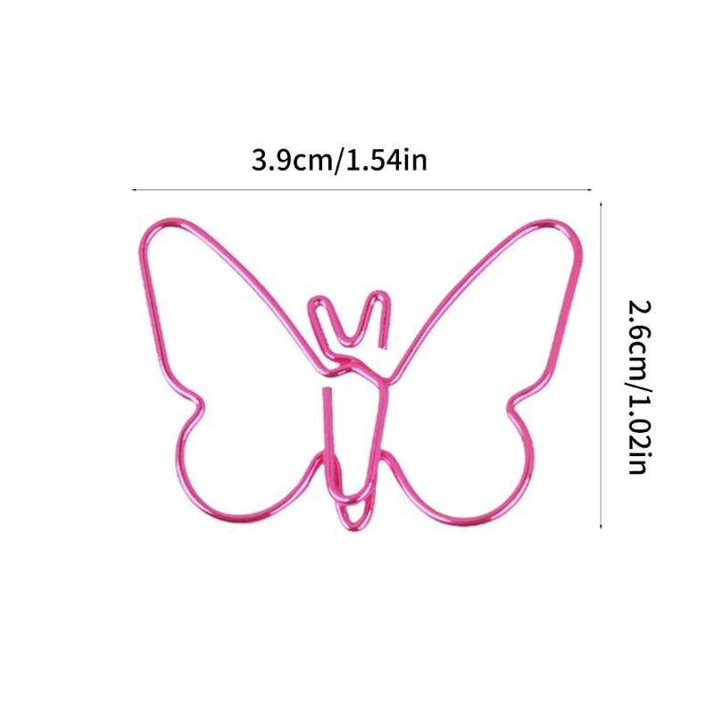 Clipes Metálicos com Design de Borboleta Material de Escritório e Escolar Organizando Documentos Pastas Projetos de Artesanato Conjunto de Clipes Decorativos