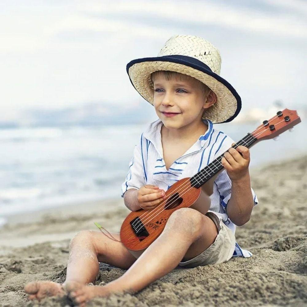4 Strings Simulation Ukulele Toy Adjustable String Knob Small Guitar Toy Outdoor Games