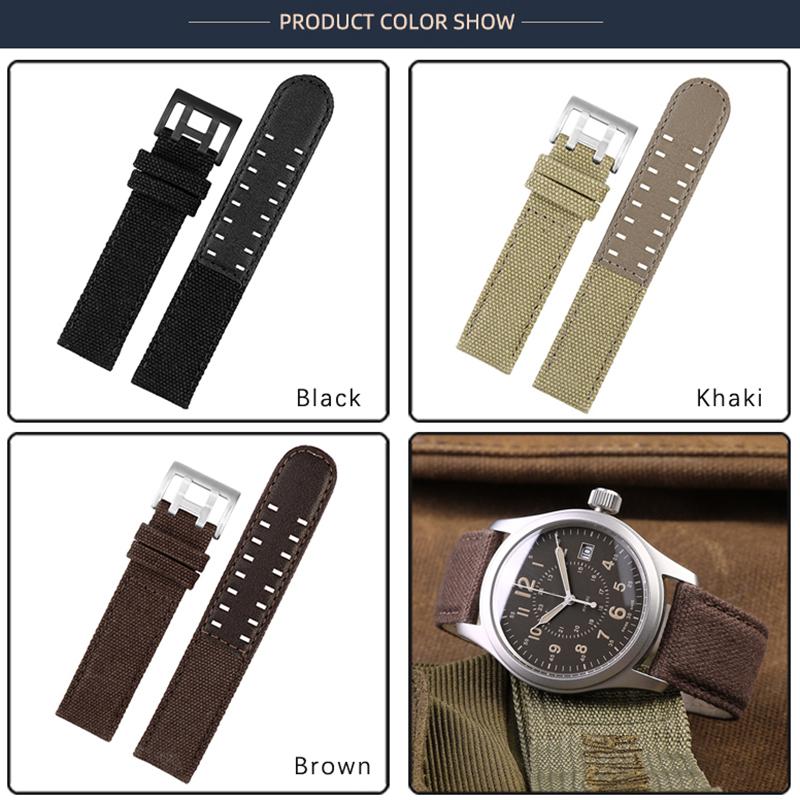 Per Orologio Hamilton Khaki Field h760250/h77616533/h70605963 H68201993 Cinturino Orologio Pelle Vera Nylon Uomo Cinturino Orologio 20mm 22mm