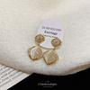 Geometric Rhombus Opal Painless Mosquito Coil Disc Earrings Fashion Temperament Stud Earrings Women's Ear Clips Hole-free High-end Earrings