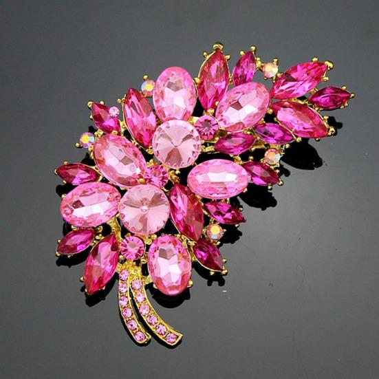 Dambrosch Lätt Blombukett Glittrande Kubisk Zirkonia Inlagd Broschnål Bröllop Kväll Formell Klädsel Accessoarer