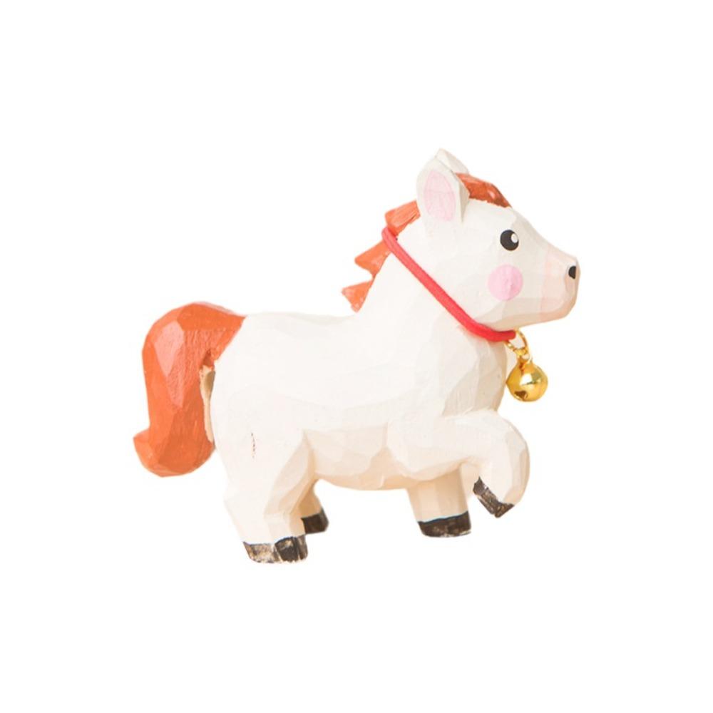 

Handmade Horse Figures Ornament Cartoon Horse Year Mascot Ornaments Pony Statue Gift Giving белый