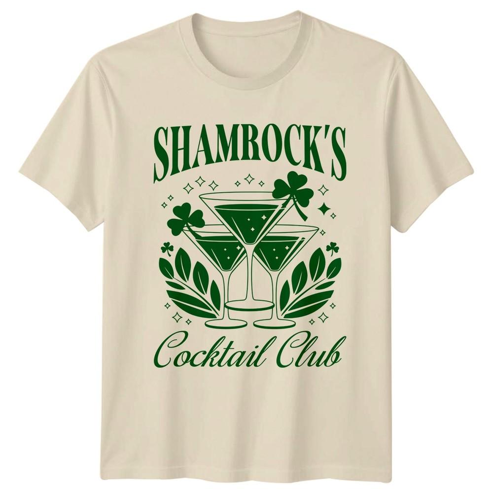 Shamrocks Cocktail Club St Patricks Day Holidays Unisexs Unisexs Graphic Tee