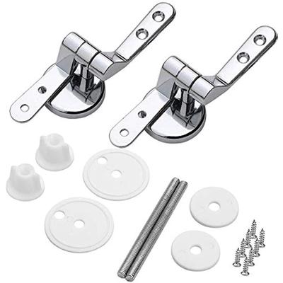 Toilet Seat Hinges Pair Of Replacement Hinges Finished Alloy Pot Cover Toilet Seat For Wood | Resin | MDF Toilet Seats - Including Fittings