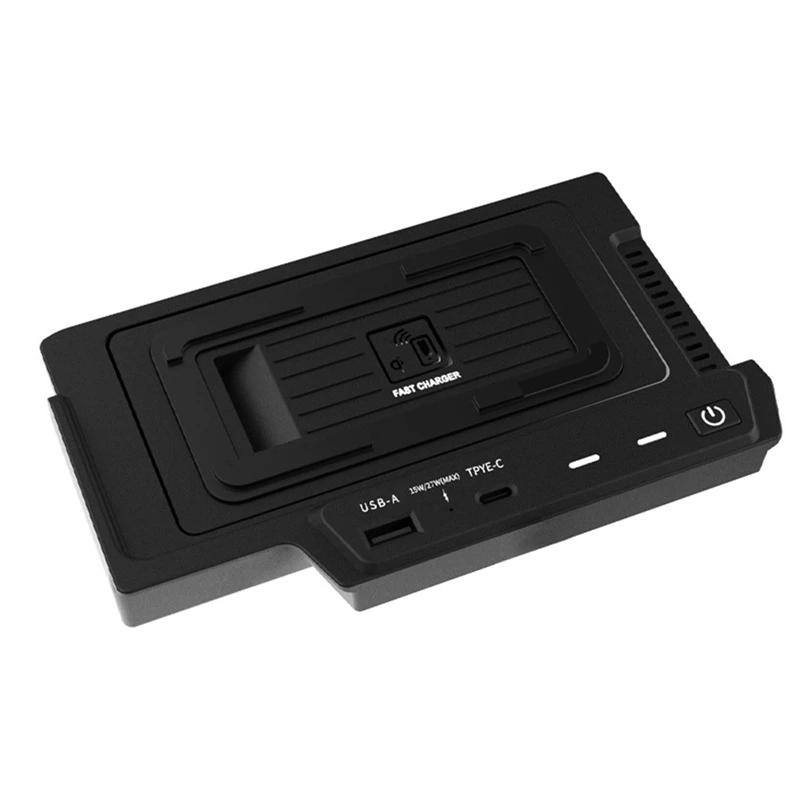 

Автомобильное беспроводное зарядное устройство QI мощностью 15 Вт, быстрая беспроводная зарядная панель для мобильного телефона Mercedes Benz GLE W176 GLE350 GLS 450 2020-2023 чёрный