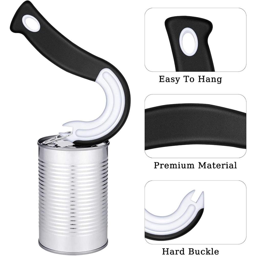 Portable J-Shaped Non-Slip Jar & Can Opener – Easy-Grip Tin Lid Remover for Kitchen, Multifunctional Ring Pull Tool