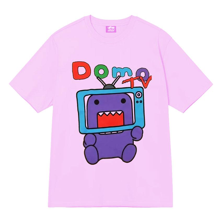 Humor Domo Kun Tv Meme T Shirts Mens Clothes Cotton Crewneck Casual TShirt Oversized Summer Y2K Short Sleeve Tshirt Streetwear