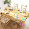 1pc Tablecloth Halloween Cute Kitten Ghost Pattern HD Digital Print Tablecloth Holiday Party Decor, Polyester Cover And Lining - Fits Rectangular Tabl