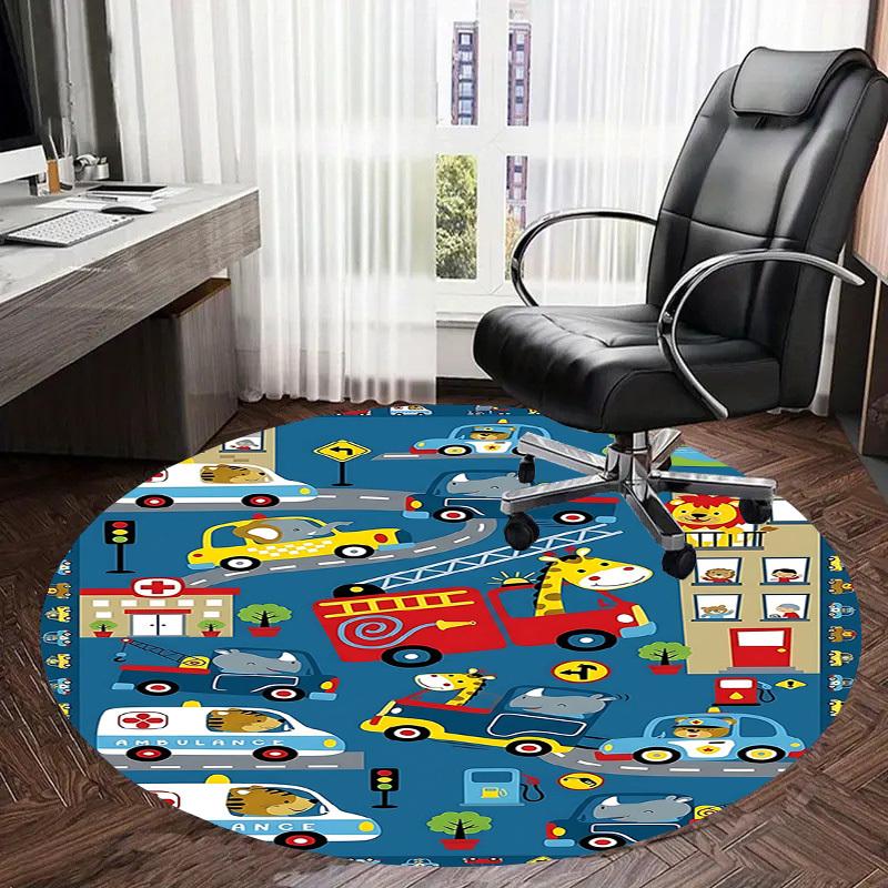 1PC Cars Animals Non-Slip Floor Round carpet, Office, family, bedroom, Large Area Rug Indoor Rugs, Vibrant Colors-Z0491