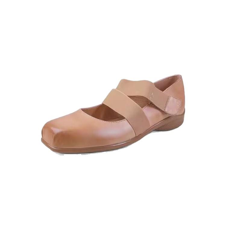 Sheepskin version~ French retro square head cross belt sports ballet single shoes low heel light mouth commuting Mary Jane shoes
