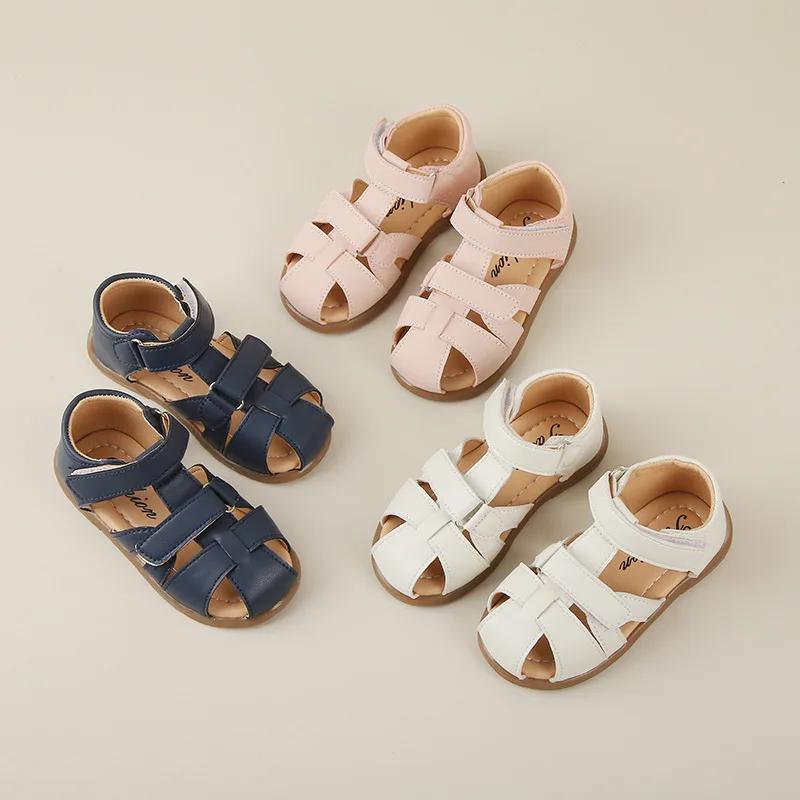 Child Sandal Summer New Style Girls Sandal Flat Bottom Girls Shoes Soft Bottom Child Shoe Weave Boy Shoes Child Casual Sandal