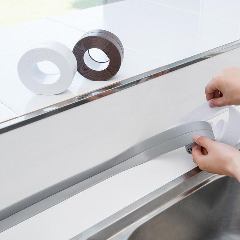 Self Adhesive Kitchen Sink Waterproof Tape Waterproof Wall Sticker Sink Edge Tape Toilet Gap