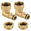 2Pcs Brass Outdoor Hose Connectors 90 Degree Tap Adapter for Gardening Metal Angled Elbow Practical Faucet Attachment