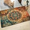 Vibrant Mandala Style Flannel Door Mat Entryway Kitchen Living Room Bedroom Laundry Bathroom Floral Red Beige Bathroom Carpet