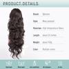Synthetic Long Wavy Ponytail Hair Synthetic Drawstring Ponytail Clip In Hairpiece Black Wave Ponytail for Women KTB