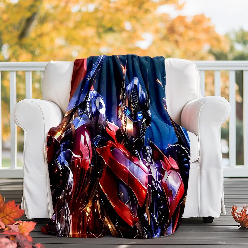 1pc Transformers2 Theme Blanket - Digital Print, Polyester, Cozy for All Seasons, Perfect for Outdoor, Camping, and Travel