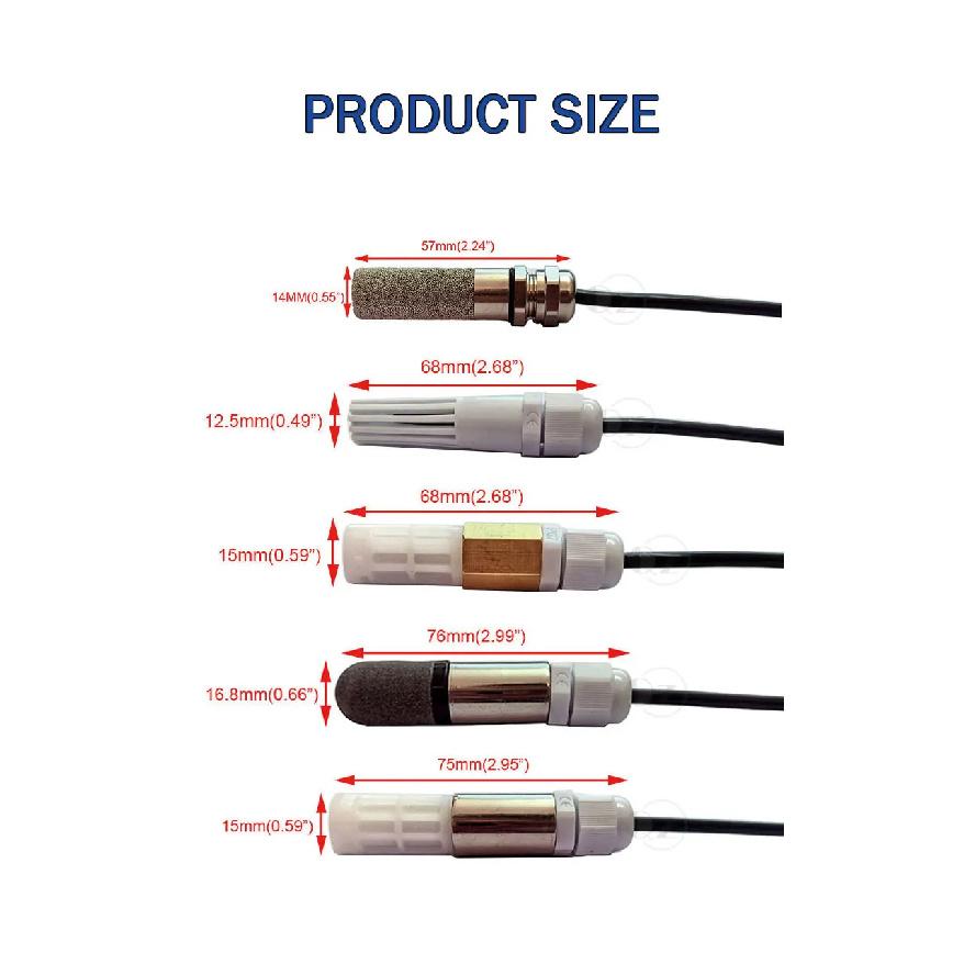 SHT45 SHT41 SHT40 SHT30 SHT20 Temperature Humidity Sensor Module Probe Cable Waterproof Digital Capacitance Sensor 1M I2C Output