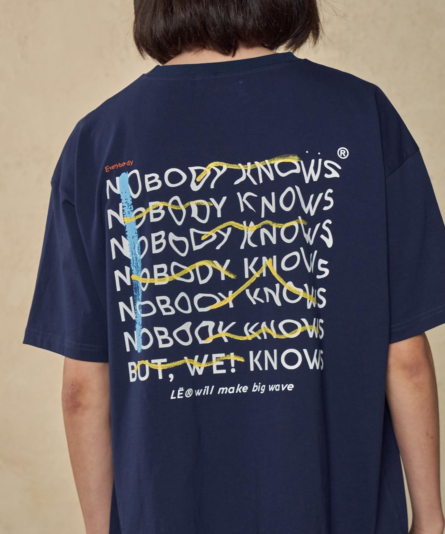 Triple Sense Unisex Le Wave Hand Write T-Shirts_Navy M