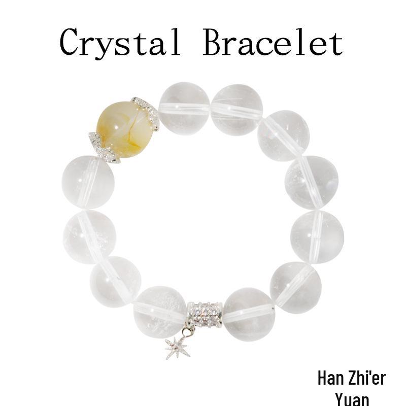 Han Qian er Versatile High-End Smoky Quartz & White Crystal Bead Bracelet ZB0059 прозрачный